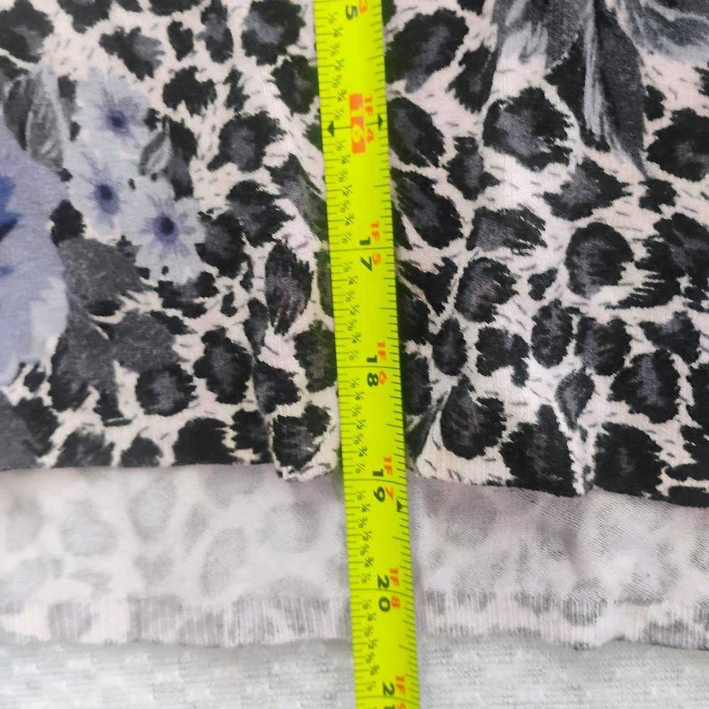 Vintage Elizabeth New York Leopard Print Top White Black Size M Cottagecore Boho - Picture 3 of 6